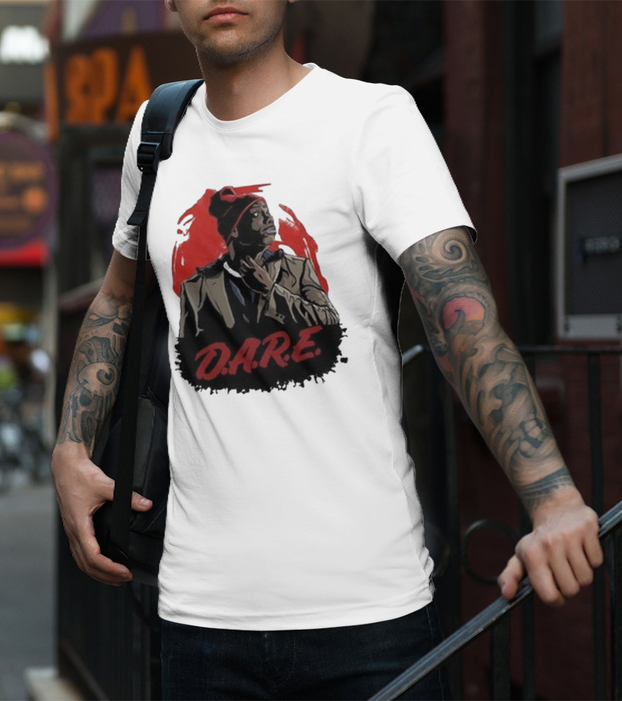 Tyrone D.A.R.E. Red Jacket Beanie Mock Hilarious Character Style T-Shirt