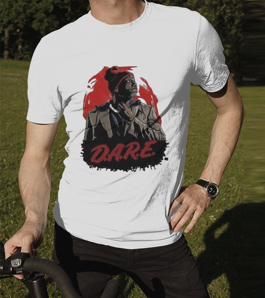 Tyrone D.A.R.E. Red Jacket Beanie Mock Hilarious Character Style T-Shirt