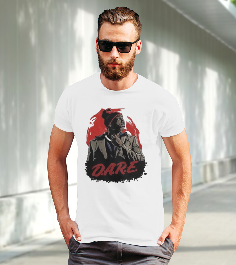 Tyrone D.A.R.E. Red Jacket Beanie Mock Hilarious Character Style T-Shirt