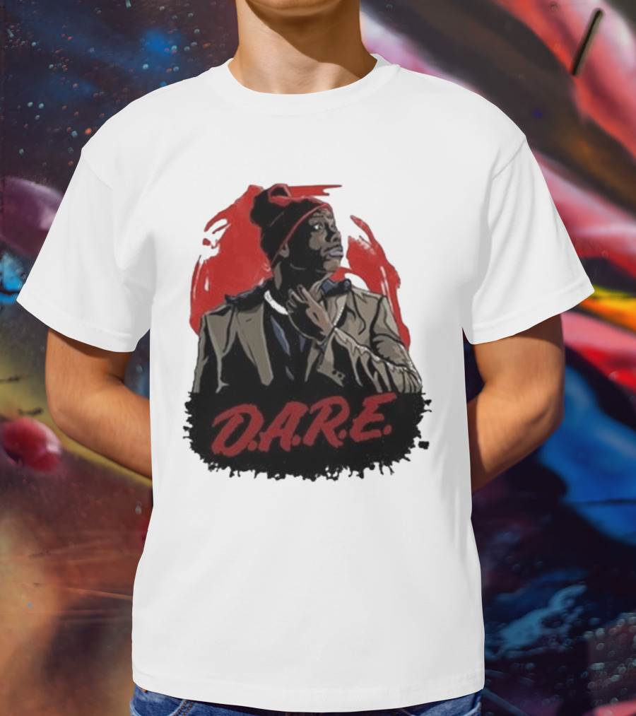 Tyrone D.A.R.E. Red Jacket Beanie Mock Hilarious Character Style T-Shirt