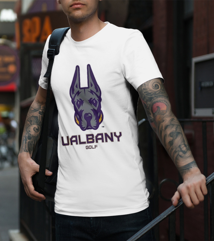 UAlbany Great Danes Golf Head Logo T-Shirt