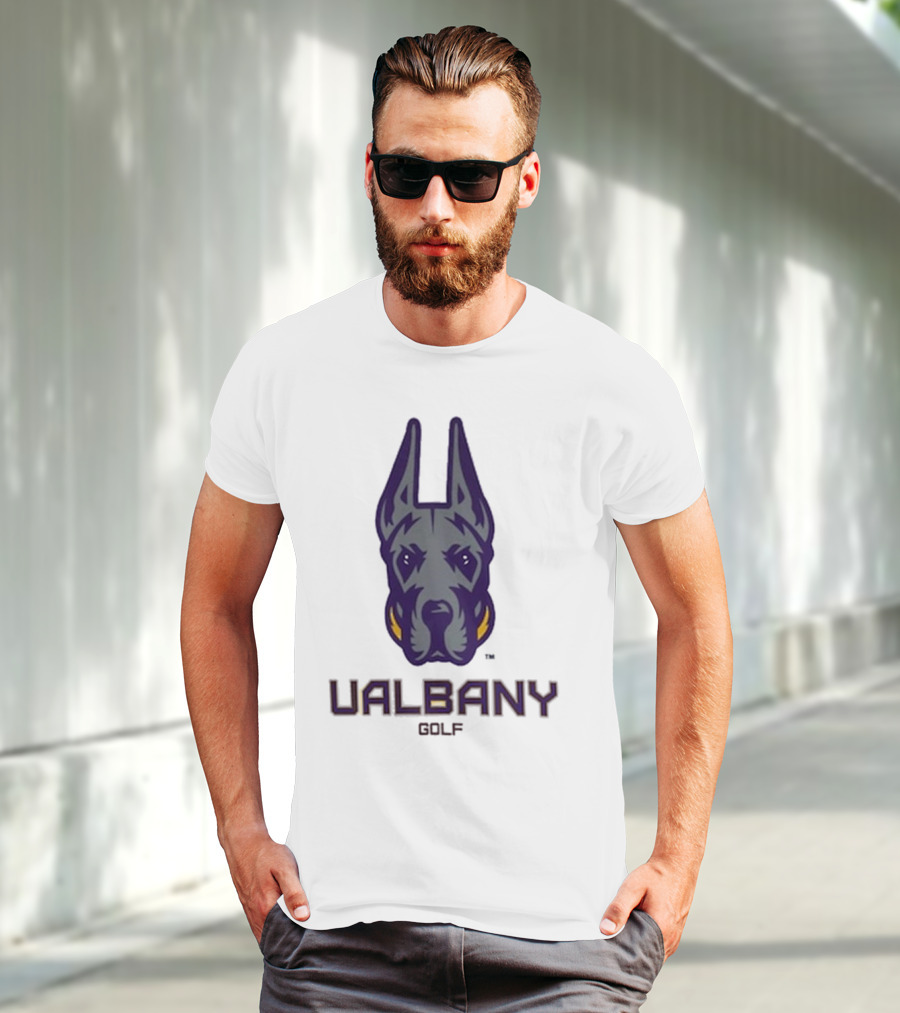 UAlbany Great Danes Golf Head Logo T-Shirt