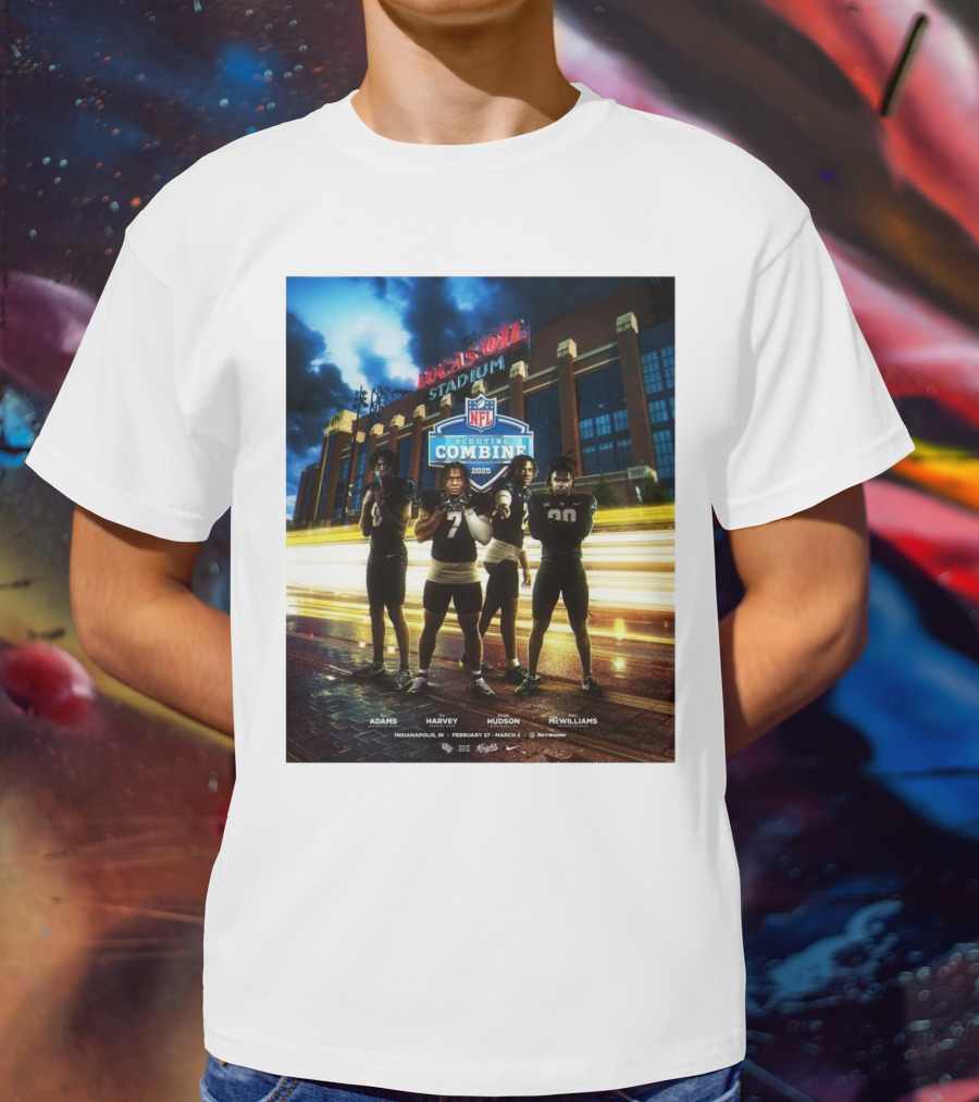Lucas Oil Stadium NFL Scouting Combine 2025 UCF Adams Harvey Hudson McWilliams Indianapolis T-Shirt