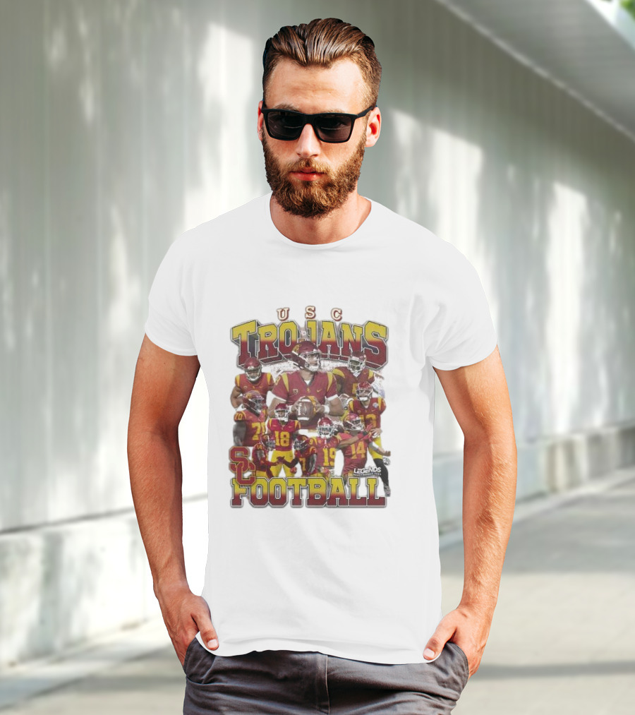 USC Trojans Football Legends Heavy Weight Players Collection T-Shirt