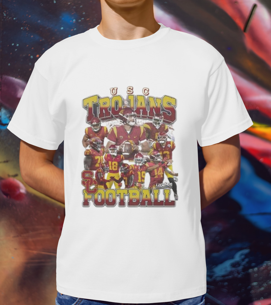 USC Trojans Football Legends Heavy Weight Players Collection T-Shirt