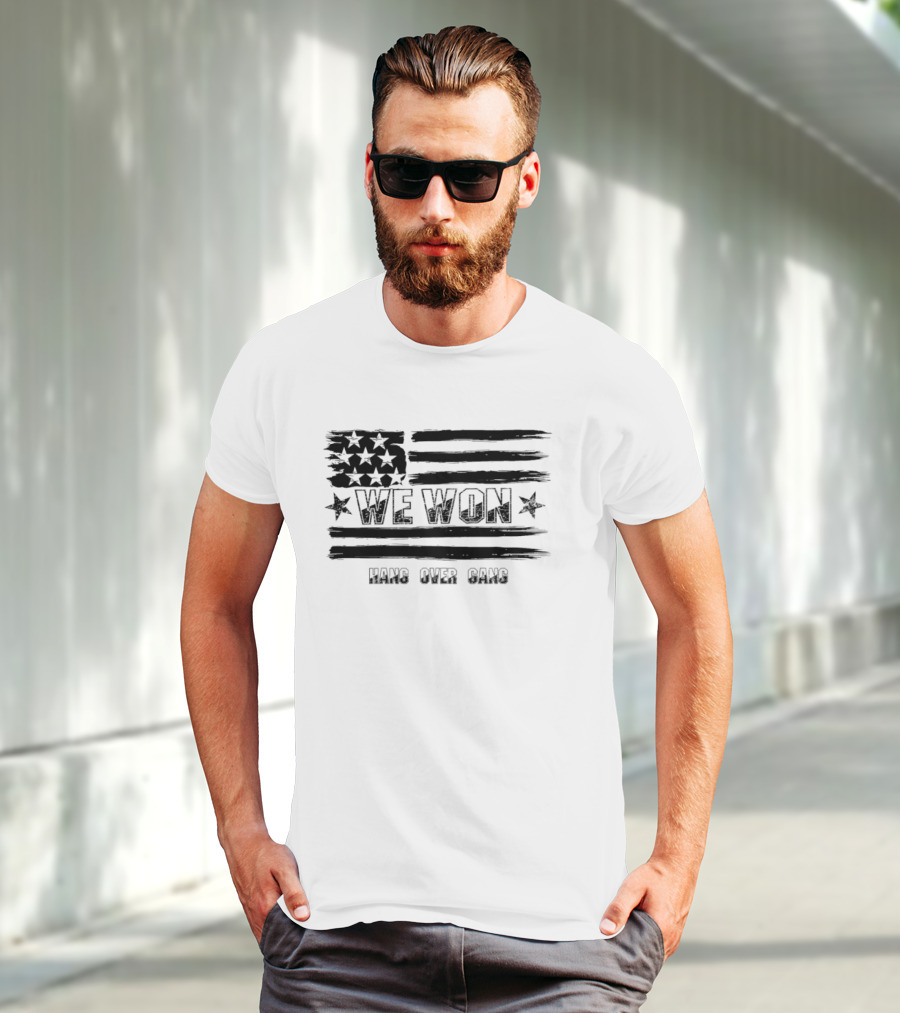We Won Hang Over Gang Tattooed Skeleton Mic Icon Celebration T-Shirt