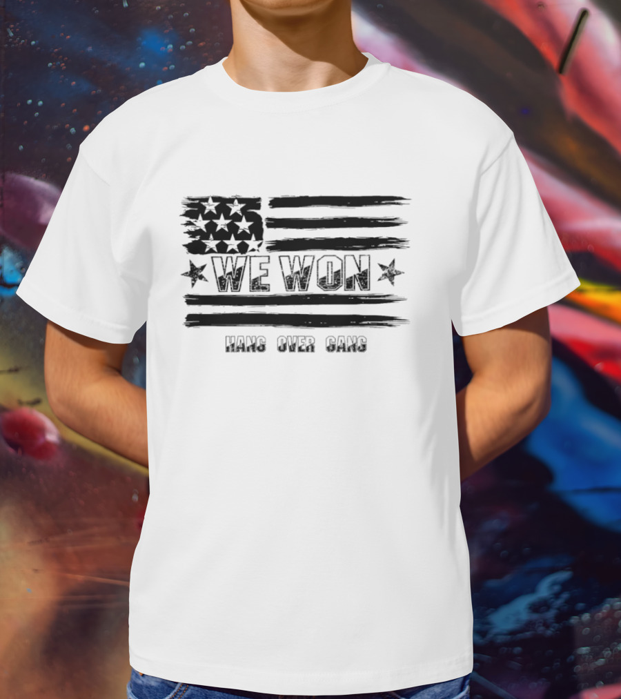 We Won Hang Over Gang Tattooed Skeleton Mic Icon Celebration T-Shirt