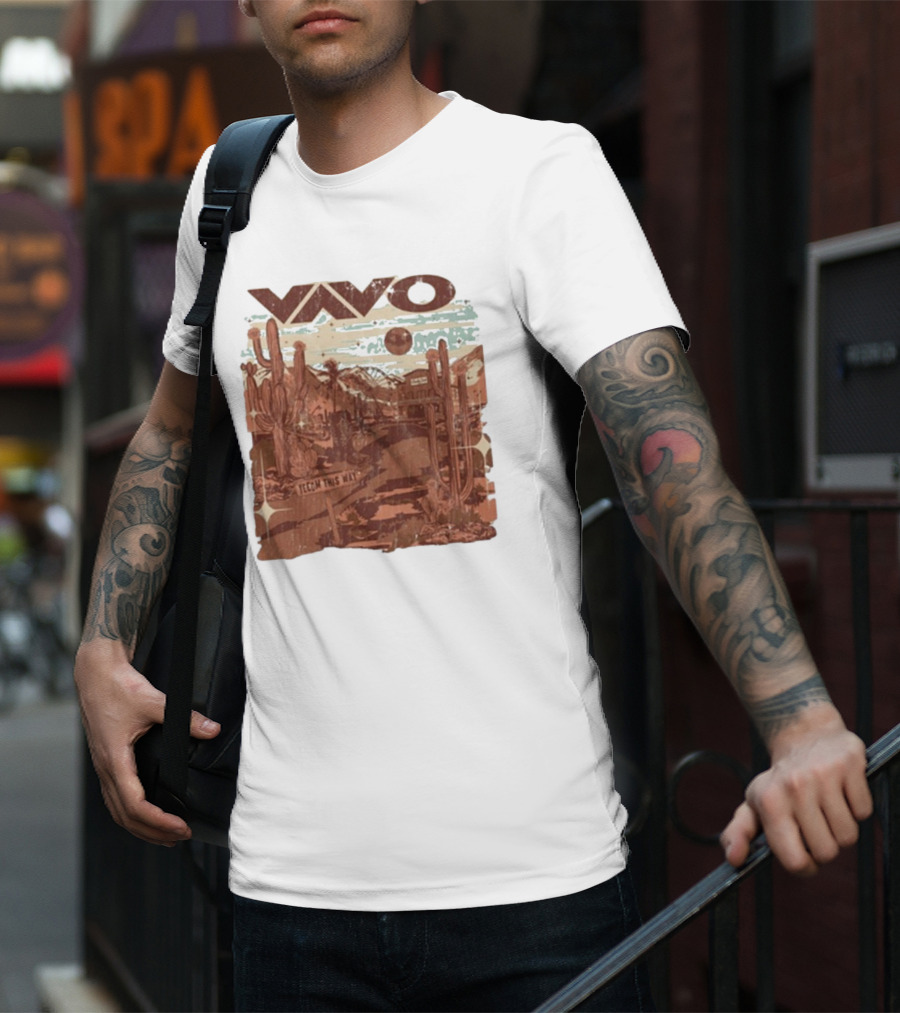 Vavo Cactus Desert Scene Neon Honky Tonk Midweight T-Shirt