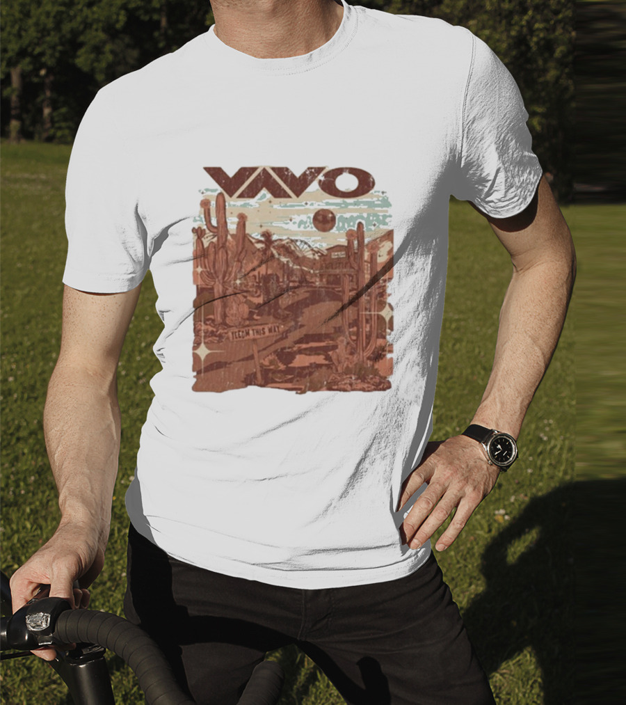 Vavo Cactus Desert Scene Neon Honky Tonk Midweight T-Shirt