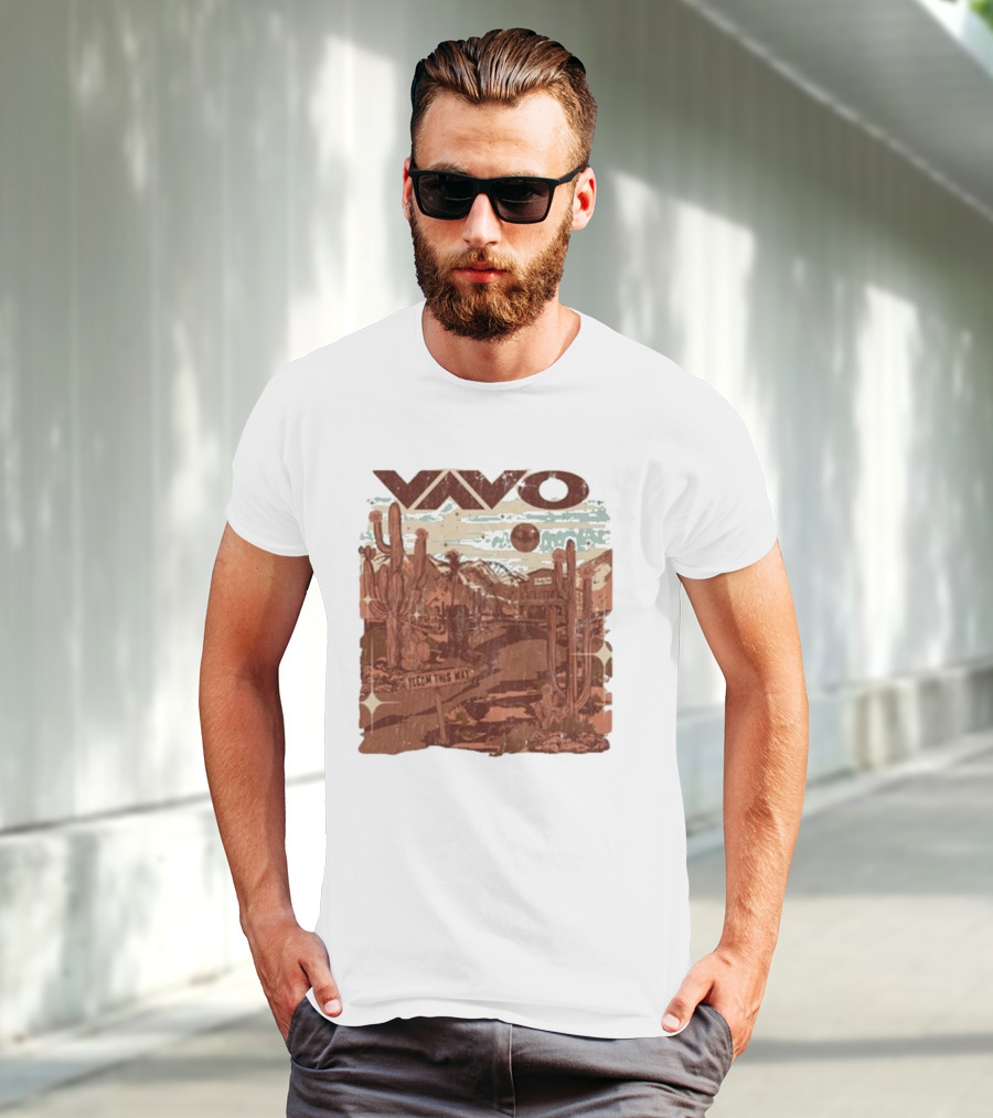 Vavo Cactus Desert Scene Neon Honky Tonk Midweight T-Shirt