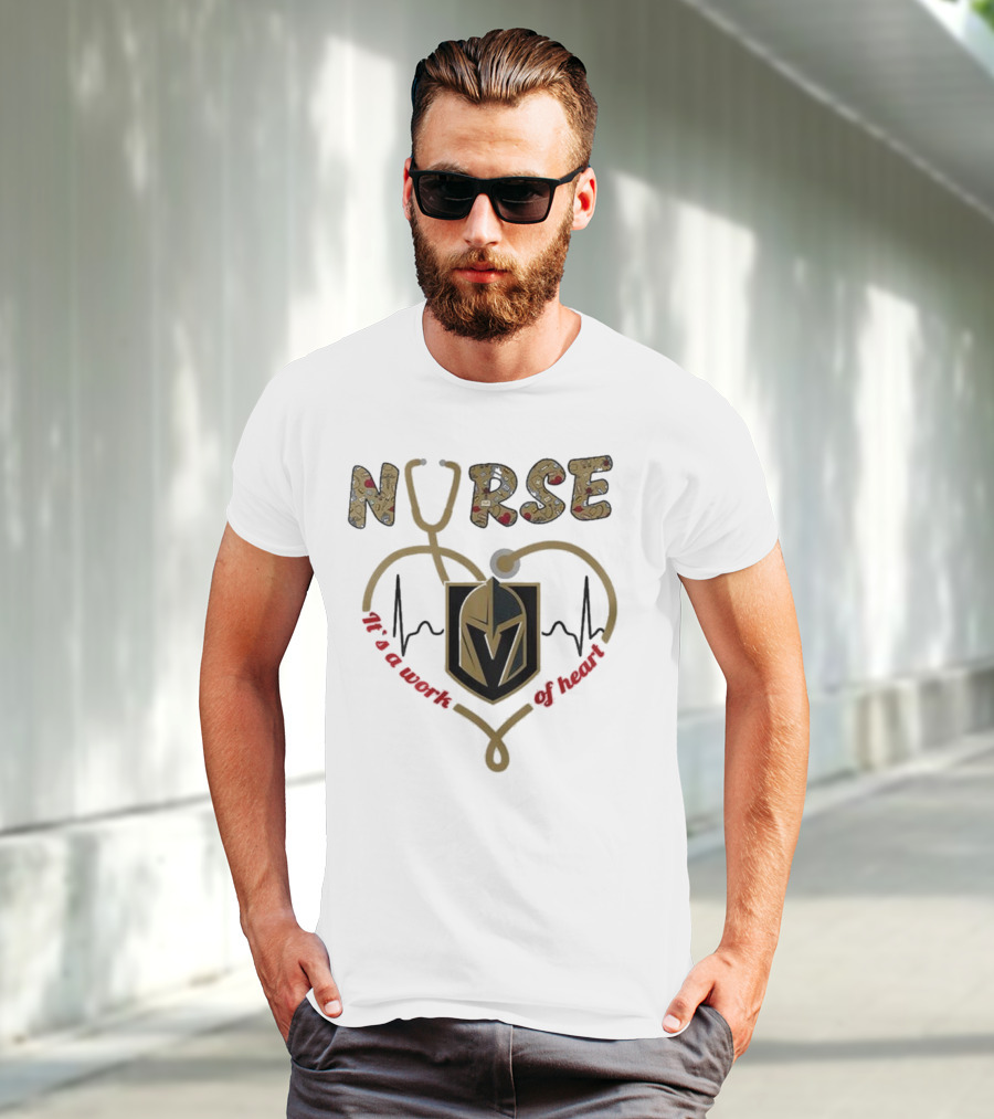 Vegas Golden Knights Nurse Heart Of Gold Appreciation Night 2025 T-Shirt