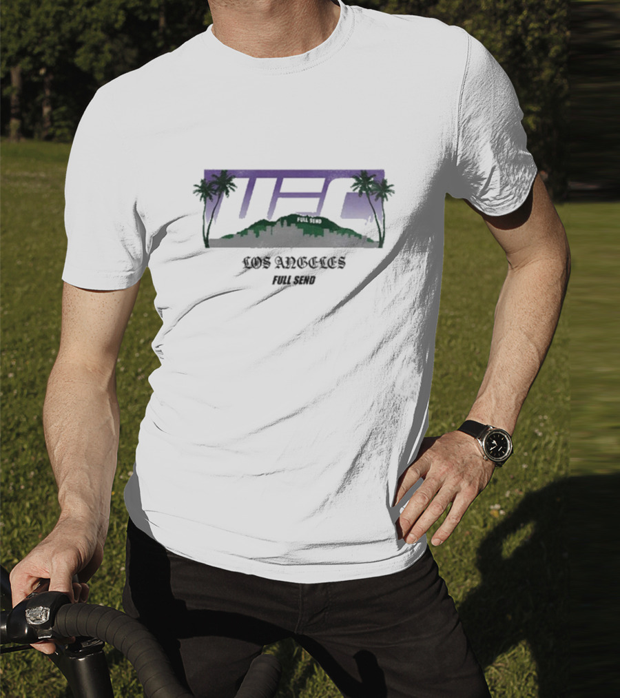 UFC Los Angeles Skyline With Palm Trees Blanc T-Shirt