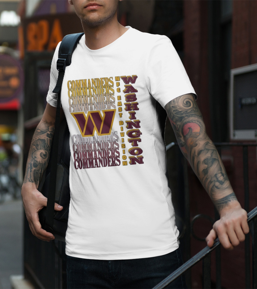 Washington Commanders NFC East Division W Logo Football Team T-Shirt