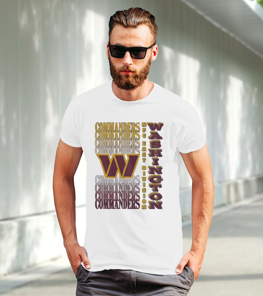 Washington Commanders NFC East Division W Logo Football Team T-Shirt