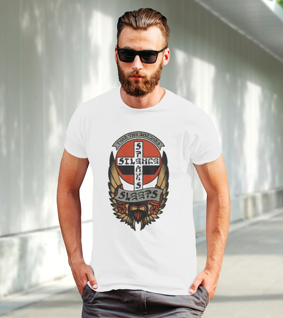 Tear The Borders Silence Speaks While She Sleeps Wings Cross Emblem T-Shirt