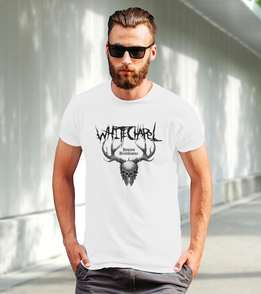 Whitechapel Dissonance Iced Brown Tie Dye Deer Skull Antlers T-Shirt