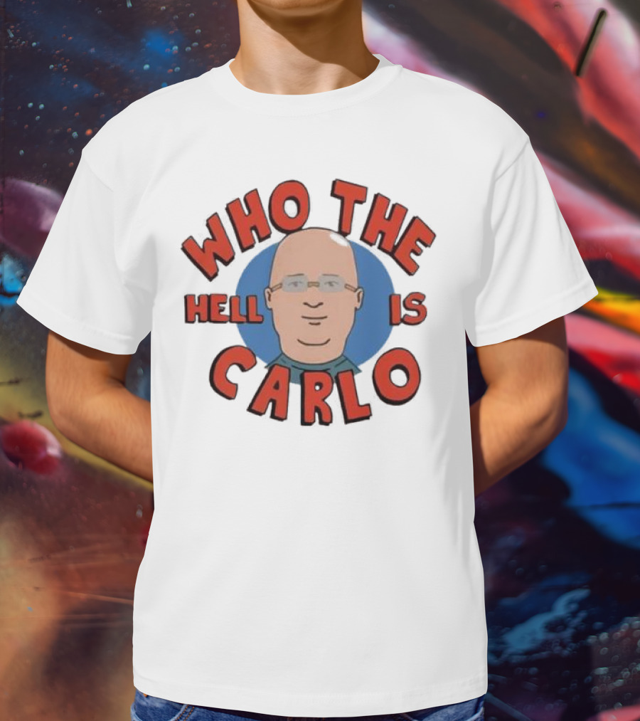 Who The Hell Is Carlo Bald Cartoon Drawing T-Shirt