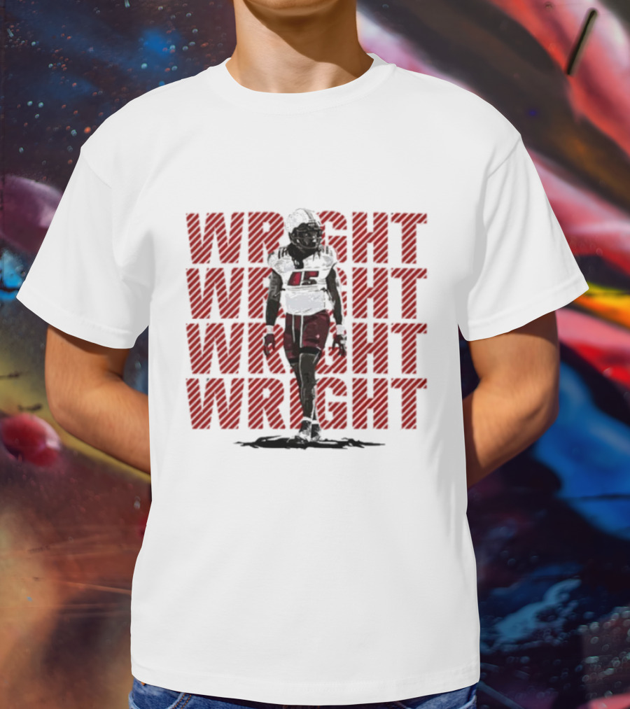 Wright Football Gameday Player Red Athletic Repetition T-Shirt