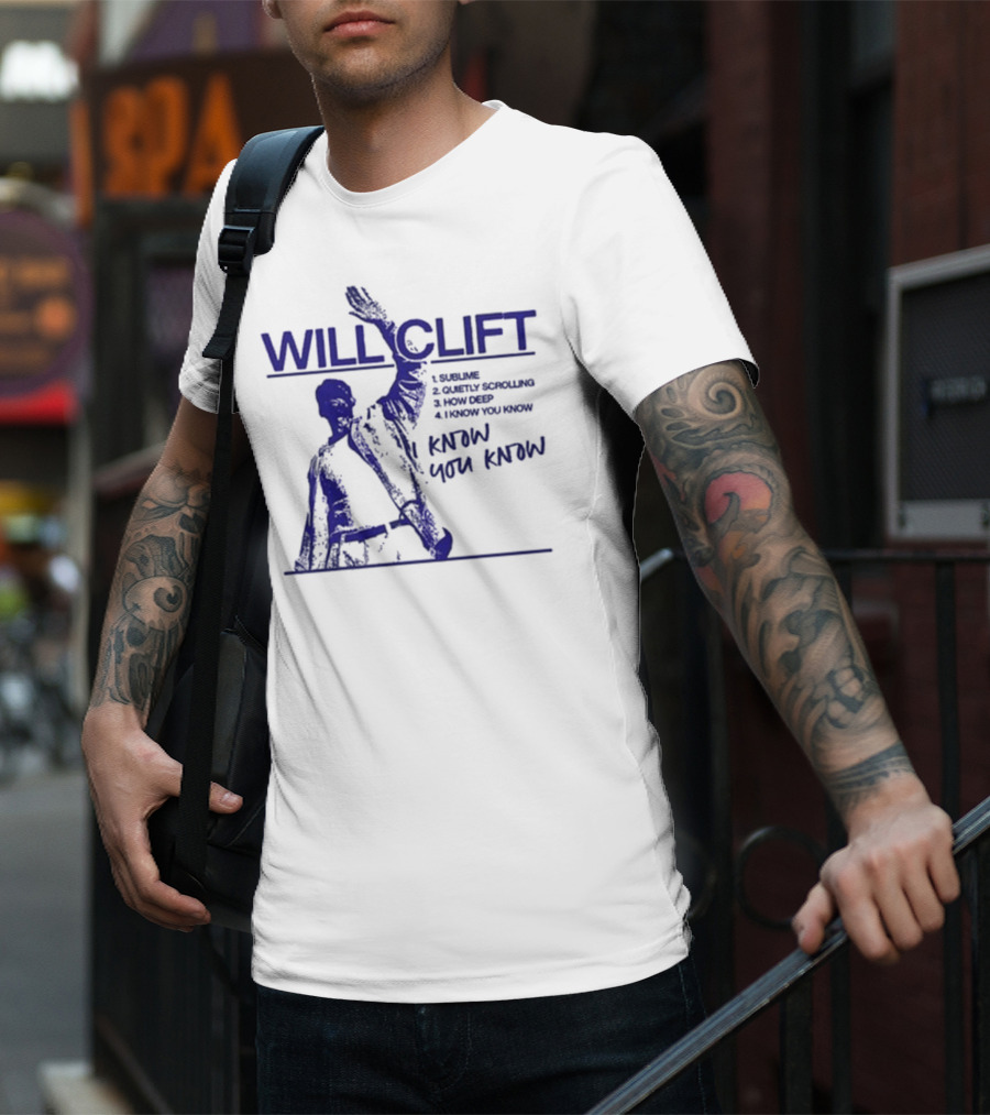 Will Clift Blue Ink Gesture I Know You Know Surreal Tracklist T-Shirt
