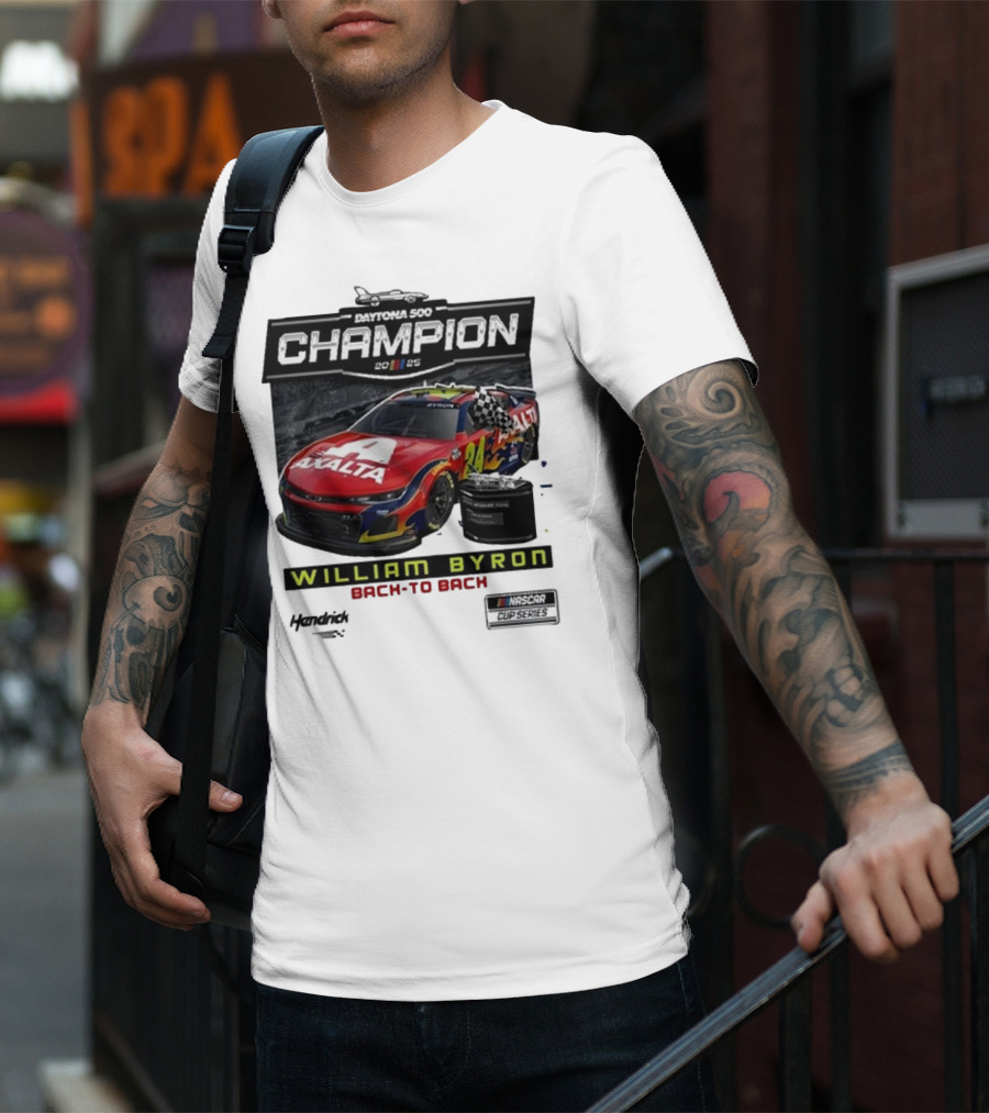 Daytona 500 Champion 2025 William Byron Back To Back NASCAR Cup Series T-Shirt