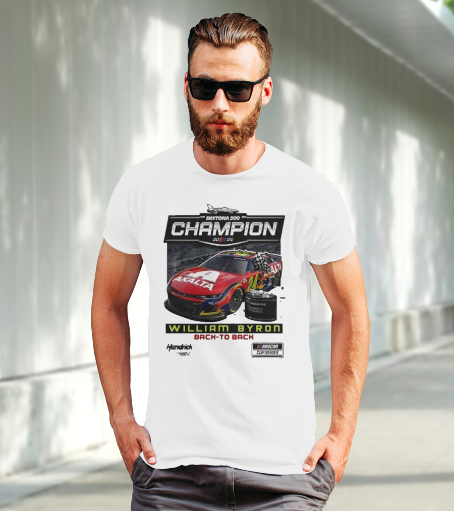 Daytona 500 Champion 2025 William Byron Back To Back NASCAR Cup Series T-Shirt