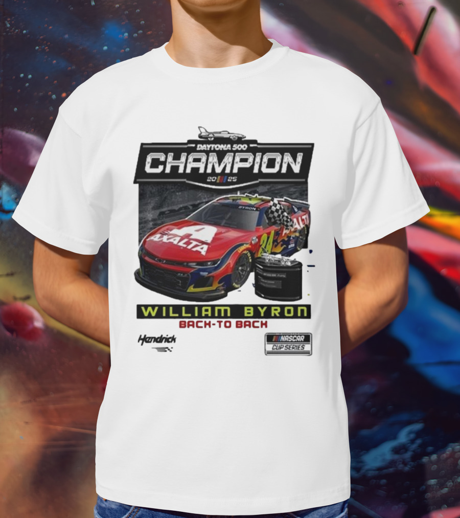 Daytona 500 Champion 2025 William Byron Back To Back NASCAR Cup Series T-Shirt