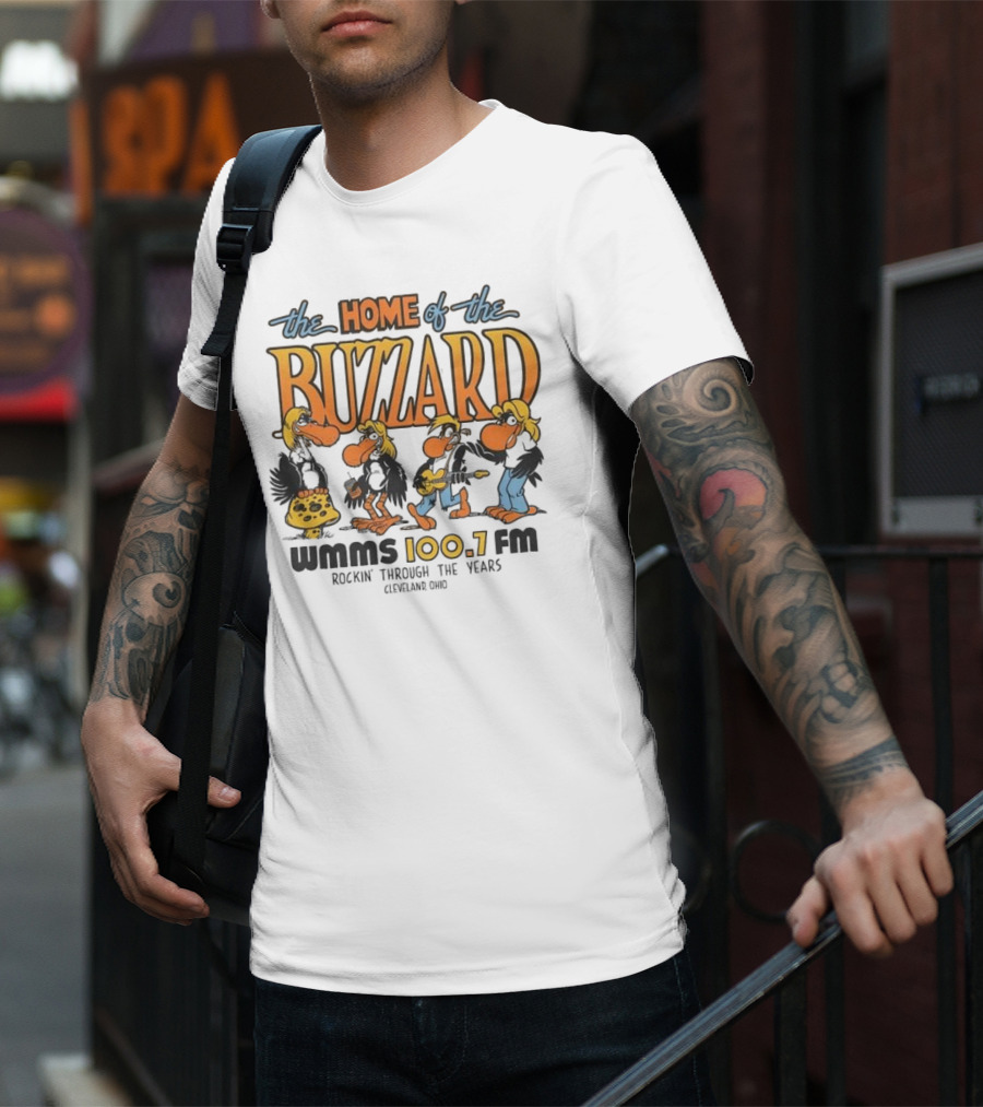 WMMS 100.7 FM The Home Of The Buzzard Rockin' Through The Years Cleveland Ohio T-Shirt