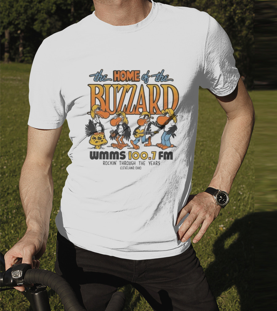 WMMS 100.7 FM The Home Of The Buzzard Rockin' Through The Years Cleveland Ohio T-Shirt