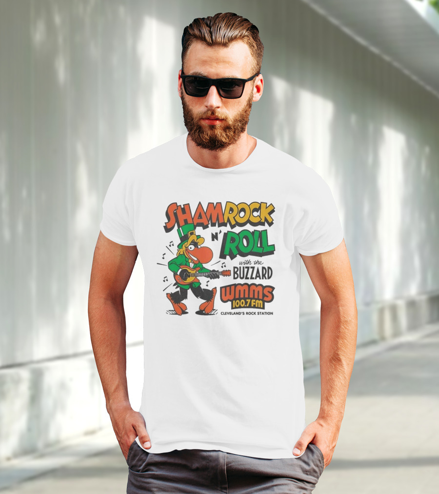 Shamrock N Roll With The Buzzard WMMS 100.7 FM Cleveland's Rock Station T-Shirt