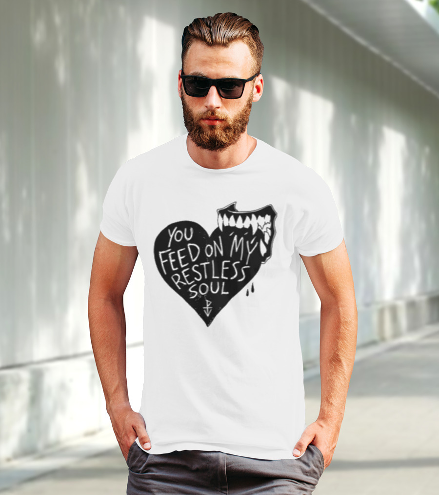 You Feed On My Restless Soul Aggressive Creature Burst Out Horror Theme T-Shirt