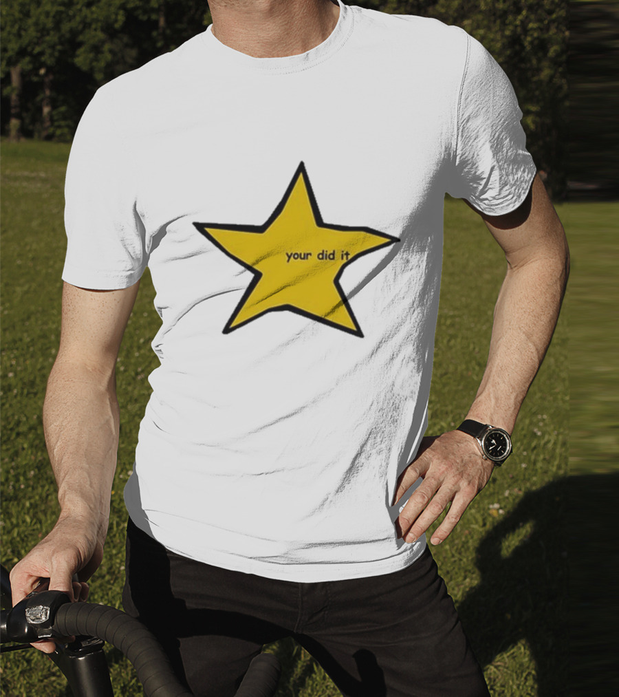Your Did It Star Yellow Five-Point Shape T-Shirt