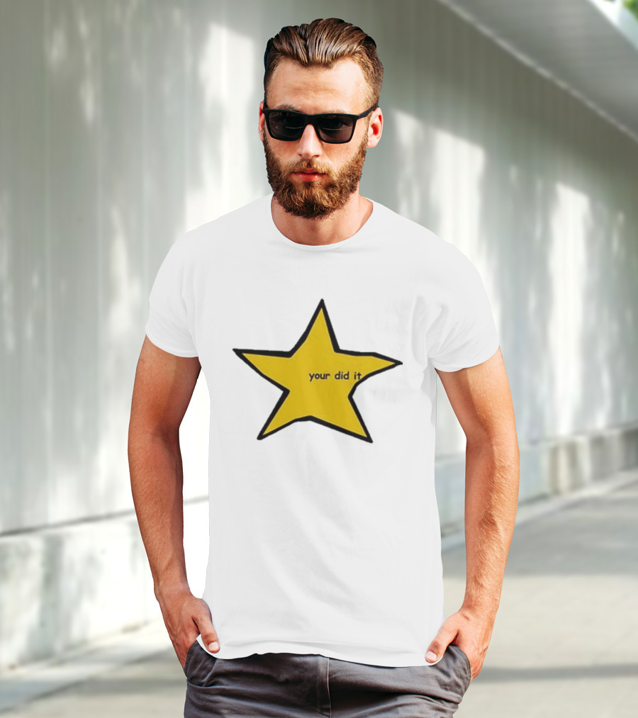 Your Did It Star Yellow Five-Point Shape T-Shirt