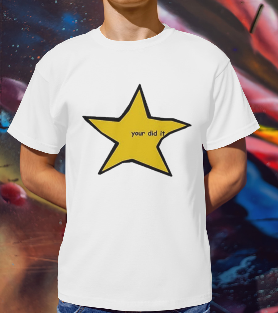 Your Did It Star Yellow Five-Point Shape T-Shirt