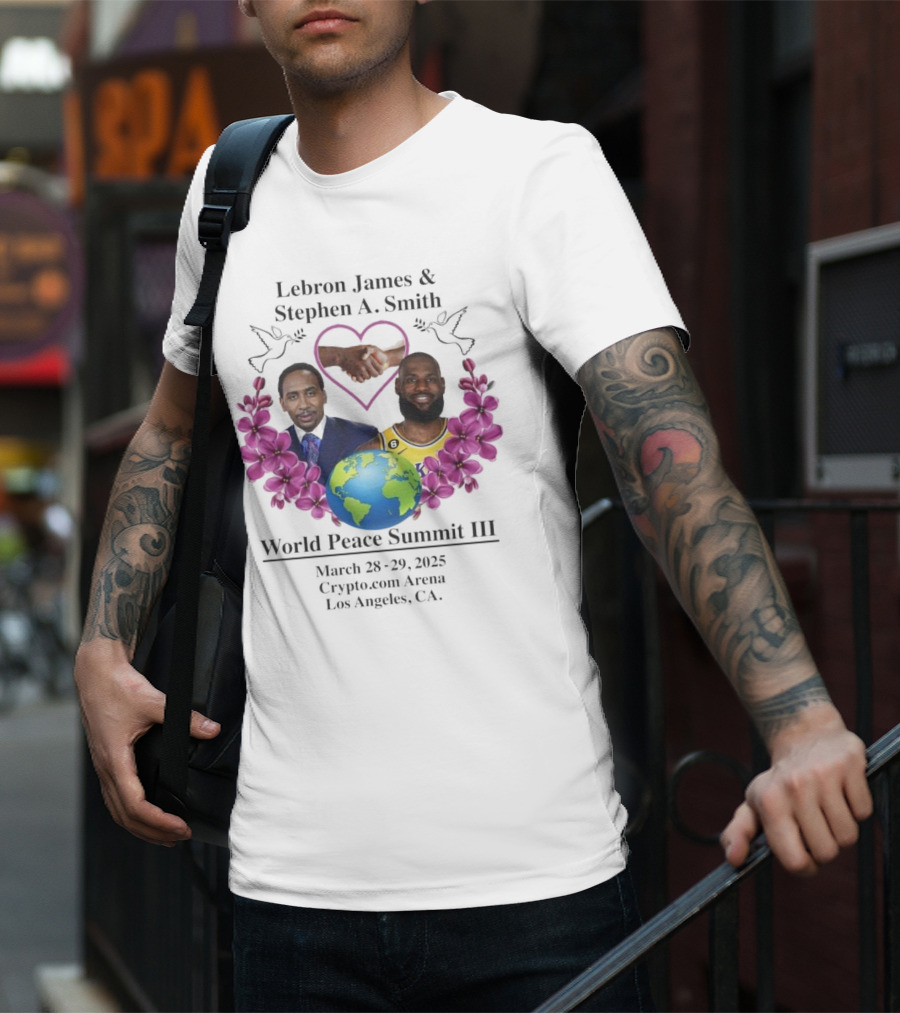 Lebron James Stephen A. Smith World Peace Summit III March 18-20 2025 Crypto.com Arena Los Angeles T-Shirt