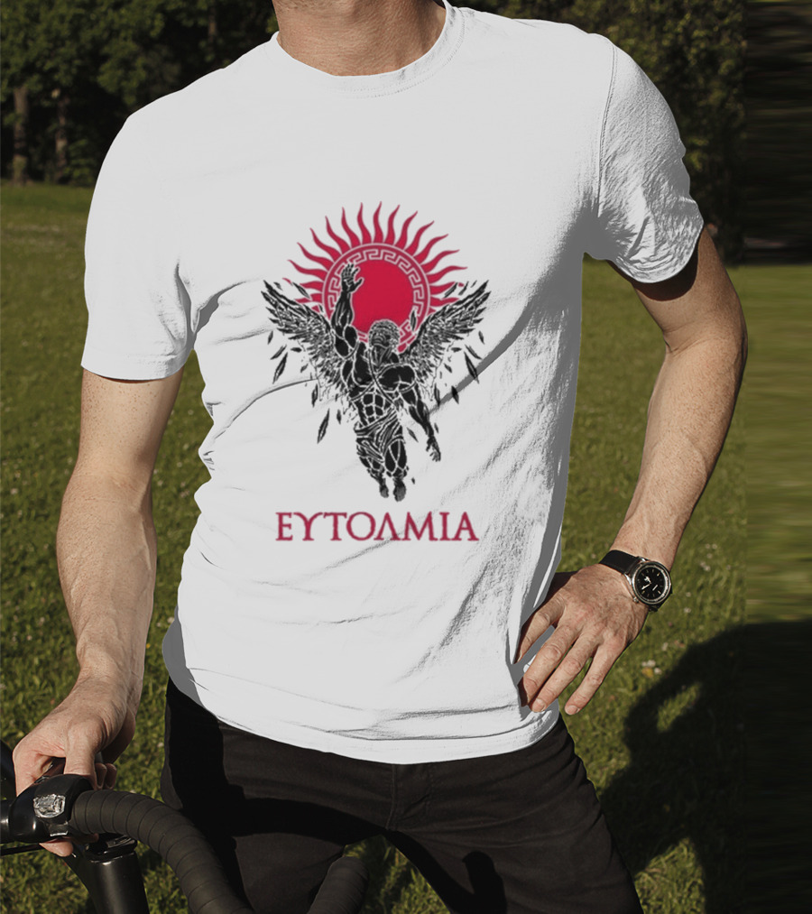Ευτολμια Fearless Winged Figure With Radiant Sun Symbol T-Shirt