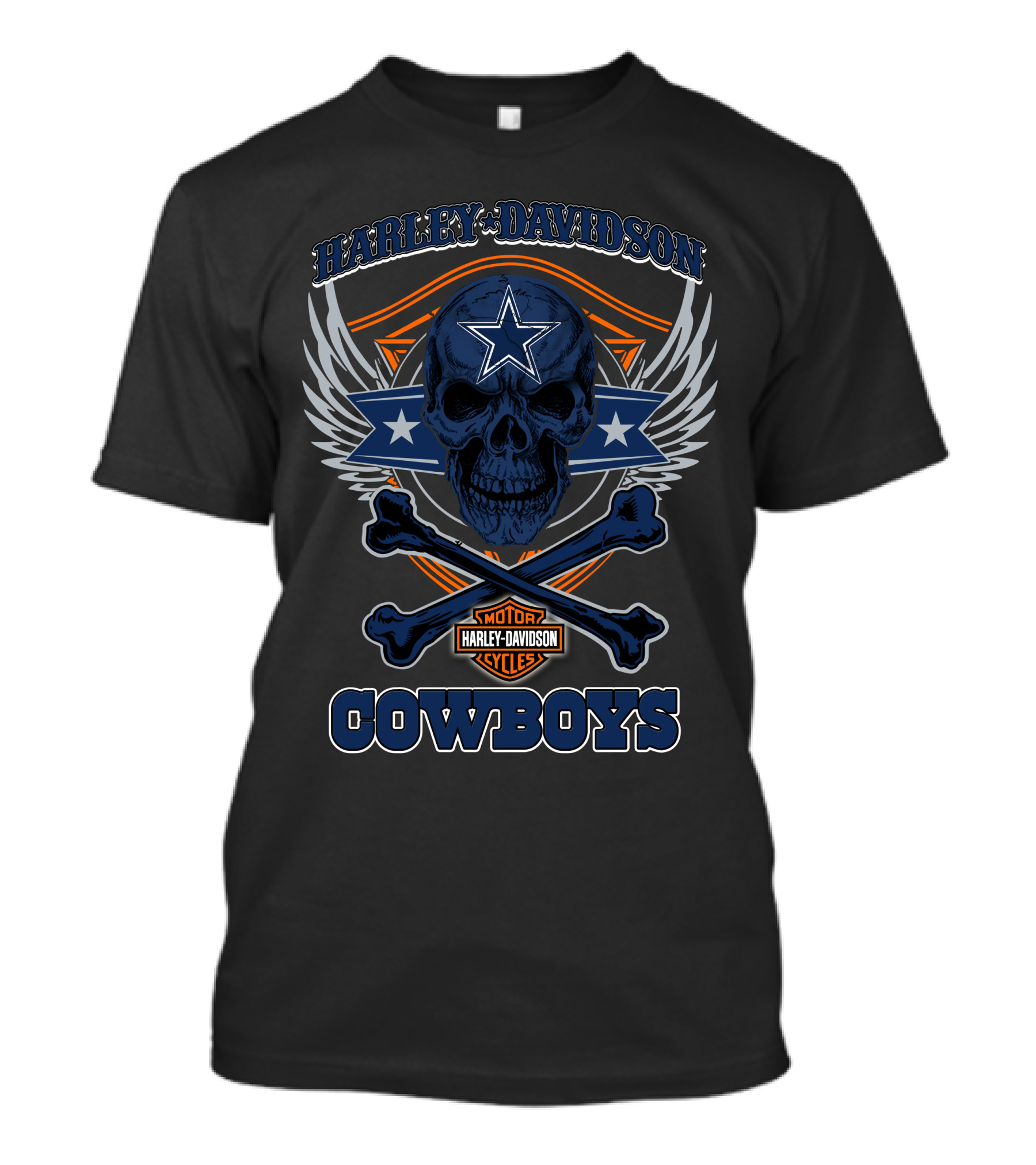 Harley Davidson Cowboys Skull Star Badge T-Shirt