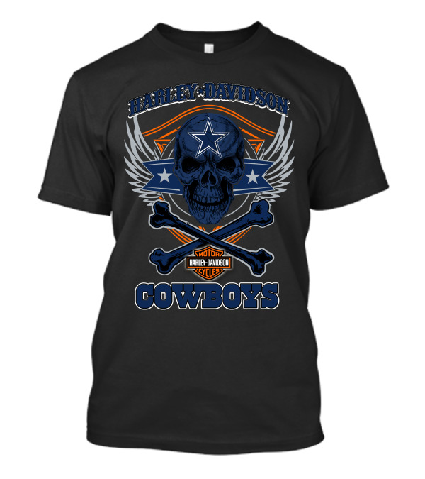 Harley Davidson Cowboys Skull Star Badge T-Shirt