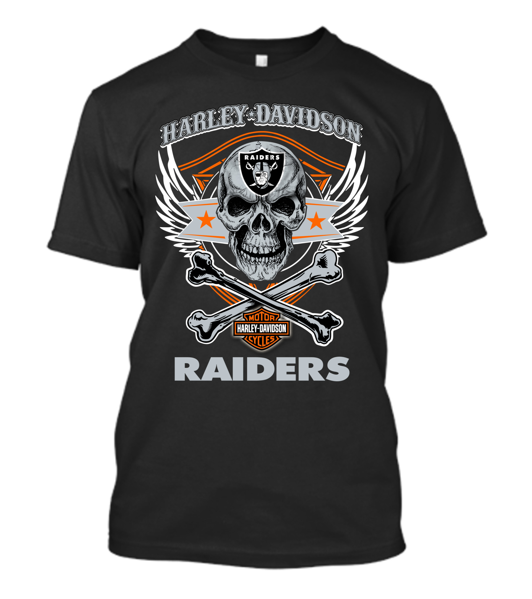 Harley Davidson Raiders Skull Las Vegas Raiders Motorcycles T-Shirt