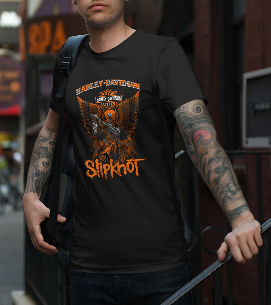 Harley Davidson Motor Cycles Slipknot Angel T-Shirt