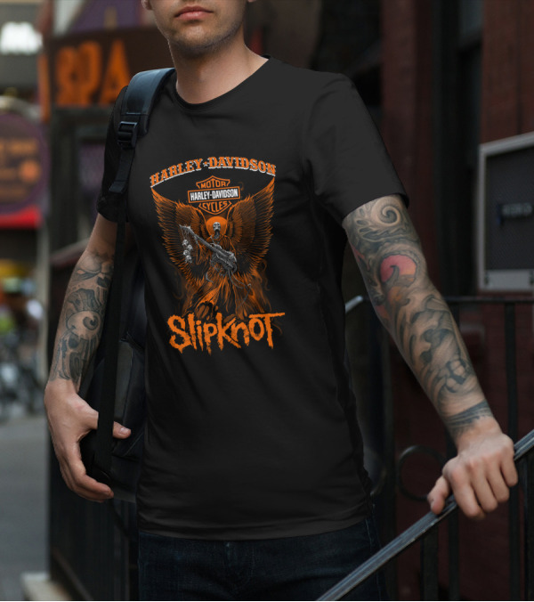 Harley Davidson Motor Cycles Slipknot Angel T-Shirt