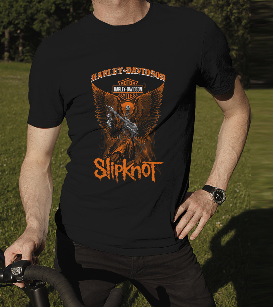 Harley Davidson Motor Cycles Slipknot Angel T-Shirt