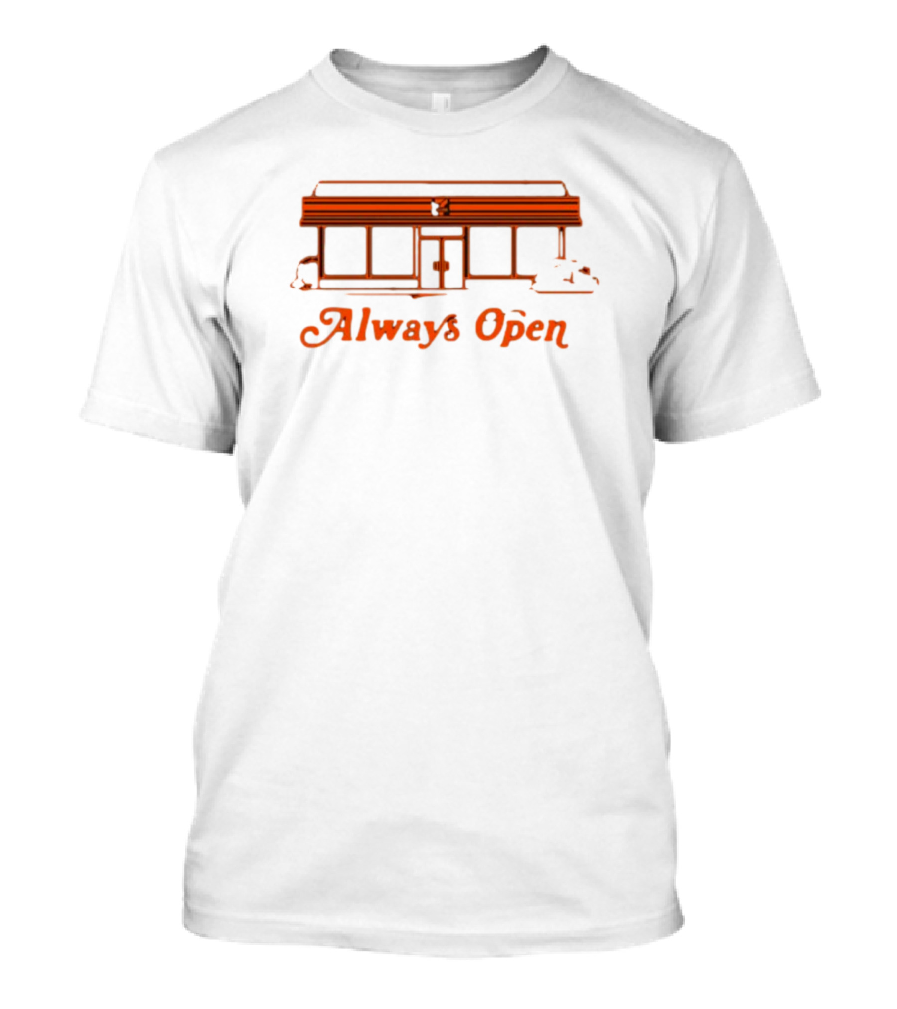 Always Open Retro Diner Neon Outline T-Shirt