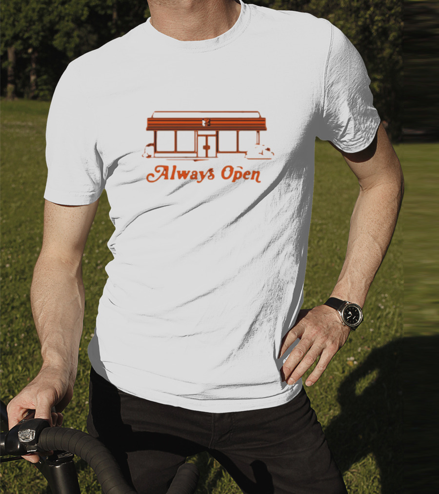 Always Open Retro Diner Neon Outline T-Shirt