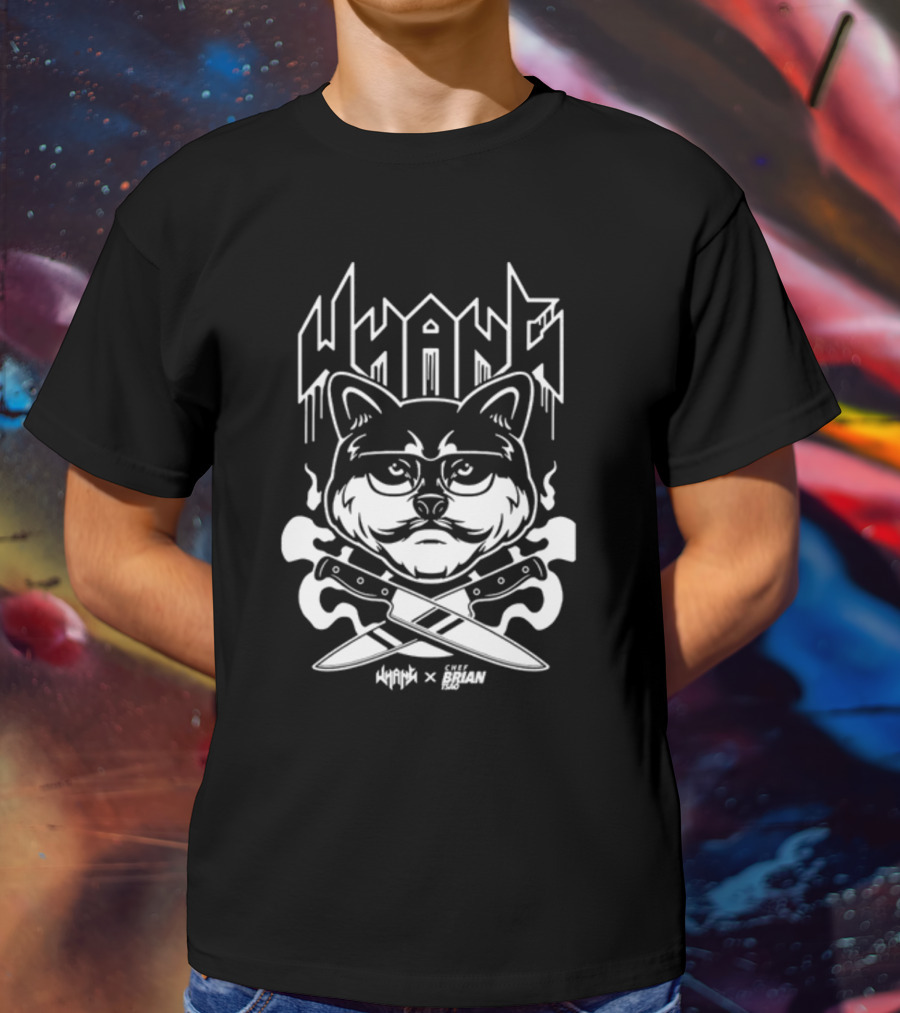 Whang X Tsao Chef Brian Cat With Crossed Knives T-Shirt