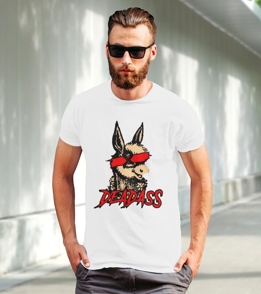 Deadass Red Blindfold Cartoon Donkey T-Shirt