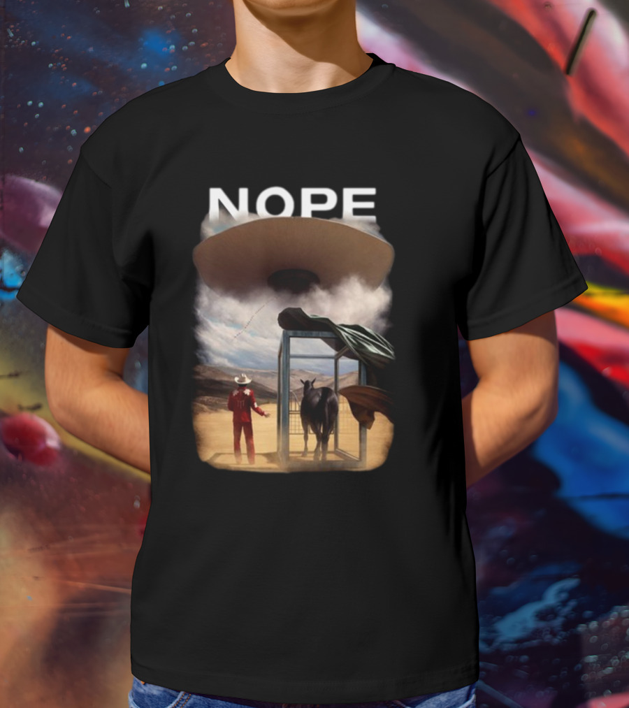 NOPE The Star Lasso Experience With UFO Above Cow And Cowboy T-Shirt