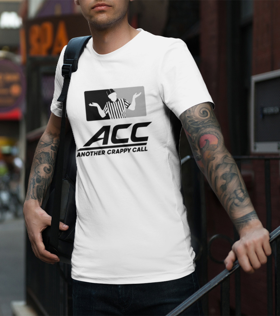 Locked On Canes ACC Another Crappy Call Referee Shrugging Football Humor T-Shirt