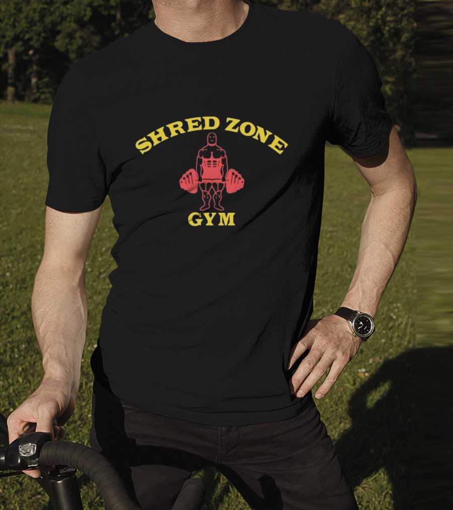 Timothée Chalamet Wearing Shred Zone Gym Bodybuilder T-Shirt