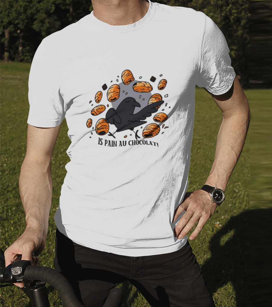 Bird Surrounded By Pain Au Chocolat Pastries T-Shirt