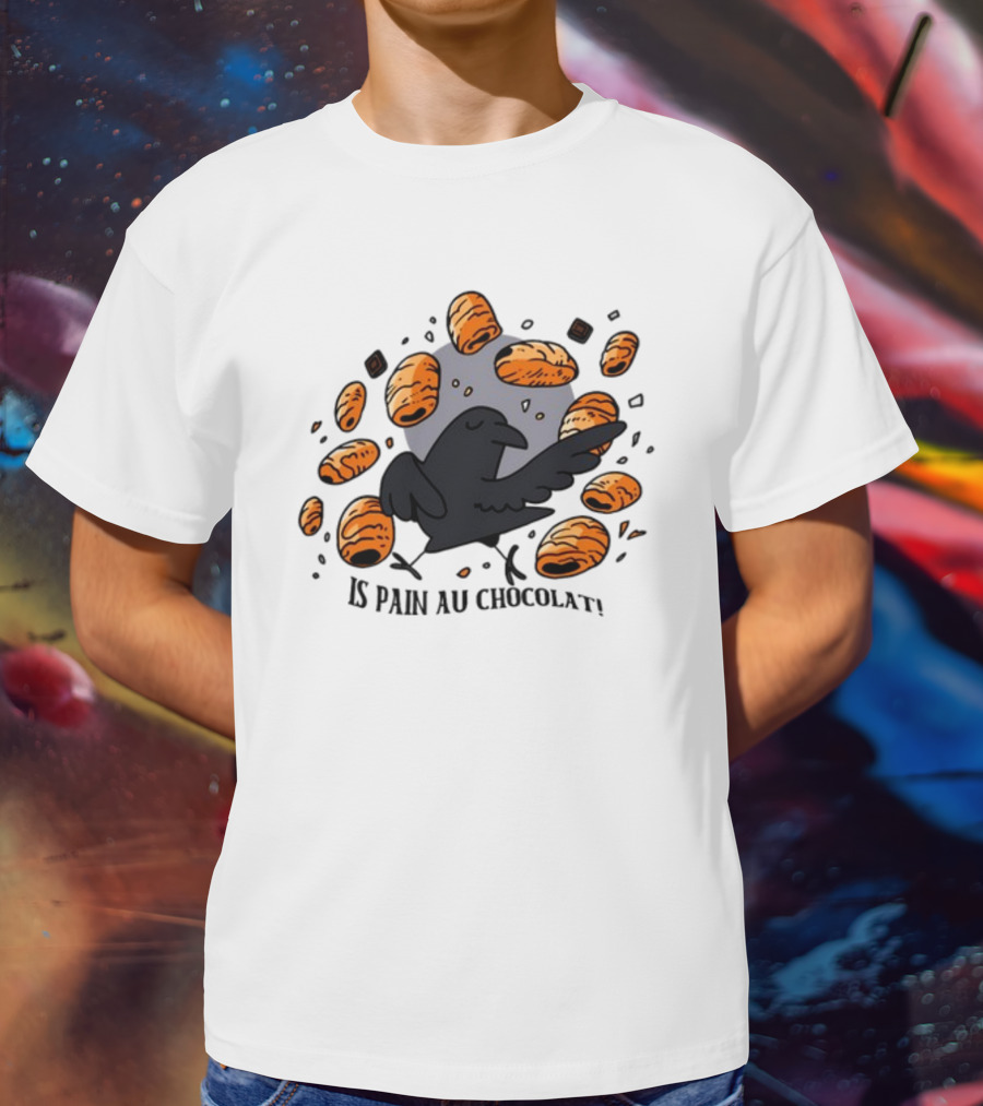 Bird Surrounded By Pain Au Chocolat Pastries T-Shirt